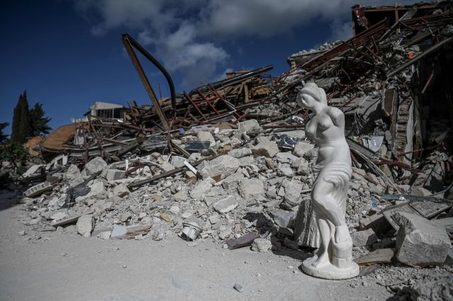 대지진으로 폐허가 된 튀르키예 하타이주의 한 건물 잔해 모습. 사진=AFP연합