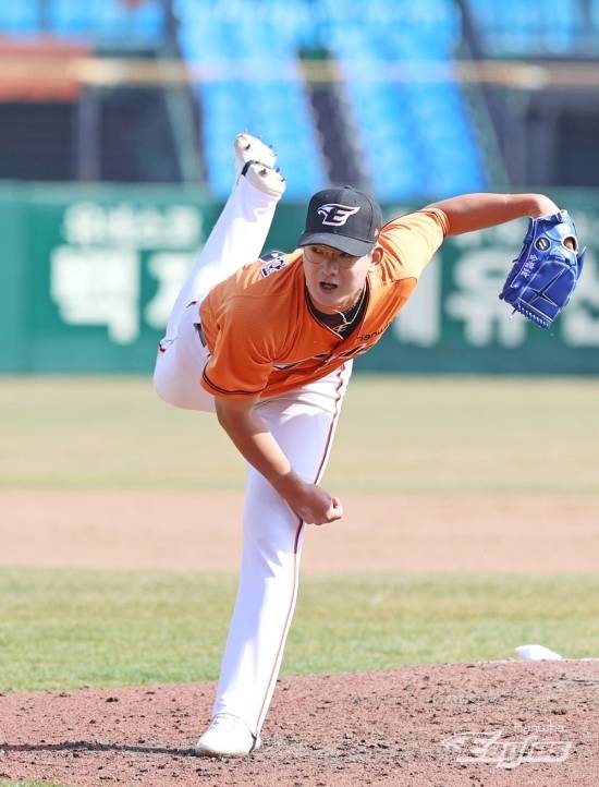 한화 신인 김서현은 18일 대전 키움전에서 구원 등판, 최고 구속 156km를 기록했다. 사진=한화 제공