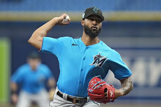 ▲ WBC 탈락의 충격을 딛고 소속팀에서 다시 뛰기 시작한 샌디 알칸타라 ⓒ연합뉴스/AP통신