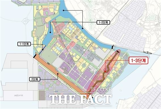 송도 워터프런트 1-3단계 위치도/인천경제청
