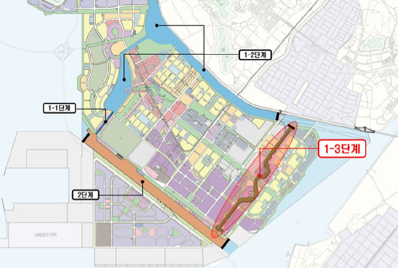 송도 워터프런트 1-3단계 위치도 [사진=인천경제청]
