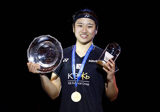 ▲ 2023 BWF 전영오픈 여자단식에서 우승한 안세영 ⓒ연합뉴스/AP