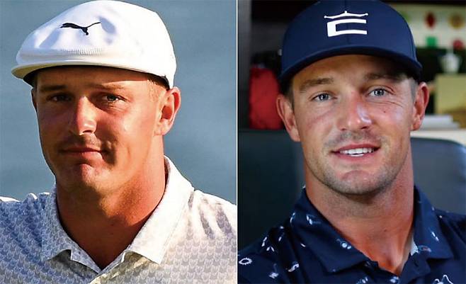 디섐보의 감량 전(왼쪽)과 후 모습. 사진 골프 다이제스트