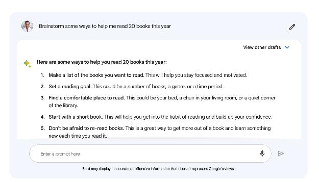 구글 대화형 AI 서비스 '바드' 시연 이미지. /사진=구글 블로그 캡처