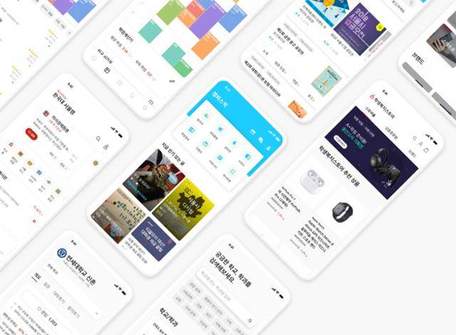 비누랩스에서 대학생을 겨냥해 만든 '에브리타임' '학생복지스토어' '캠퍼스픽' 등의 서비스 화면. 비누랩스 제공
