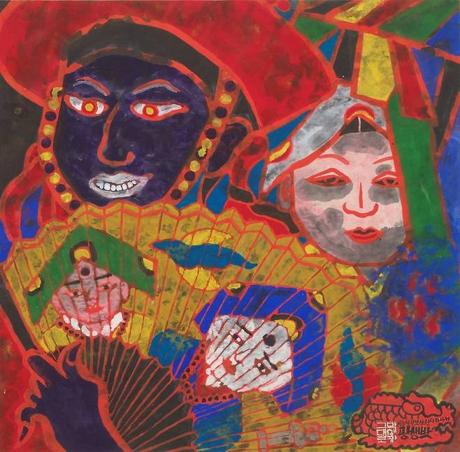 박생광, 무속, 1984, 한지에 채색, 66x68.5cm *재판매 및 DB 금지