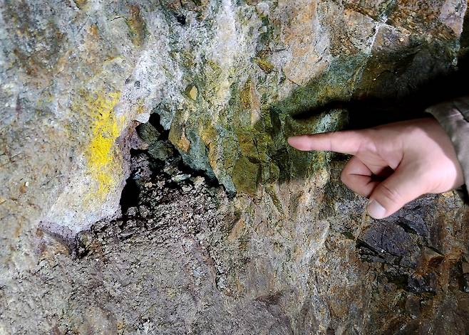 부평 지하호 내 작업 흔적 [촬영 김상연]