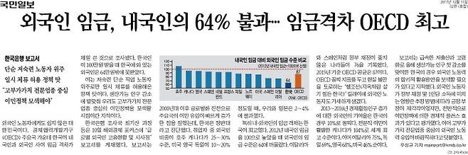 ▲ 2017년 12월11일자 국민일보 보도 갈무리.