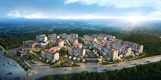 법정관리를 신청한 에이치엔아이엔씨는 속초 헤리엇 THE 228의 미분양으로 심각한 자금난을 겪은 것으로 알려졌다. 사진은 속초 헤리엇 THE 228 조감도.[사진 제공=에이치엔아이엔씨]