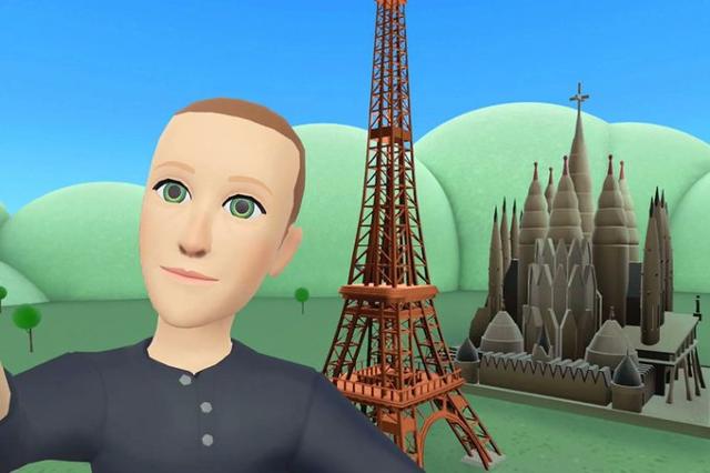 메타의 가상세계 플랫폼 '호라이즌 월드'에 공개된 파리 에펠탑과 바르셀로나 사그라다 파밀리아 대성당의 모습. 후진적 그래픽이라는 여론의 비판을 받았다. 마크 저커버그 페이스북 캡처