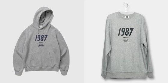 숫자 1987과 시그니처 로고로 알려진 ‘엠엠엘지(Mmlg)’ 맨투맨 진품(왼쪽)과 가품. 사진 페이크네버 홈페이지 캡처