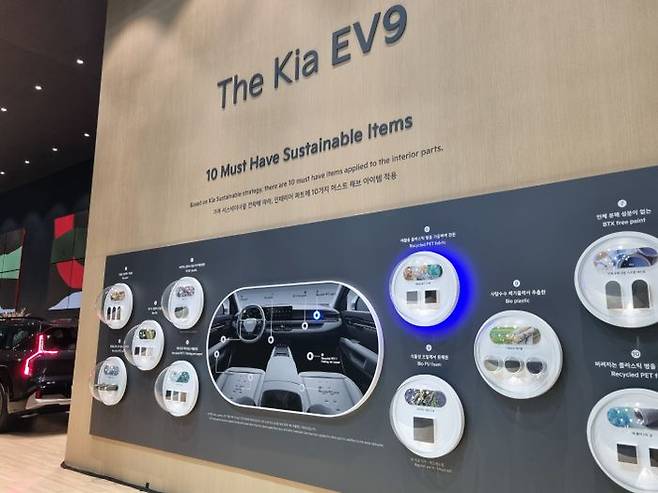 2023모빌리티쇼 기아 전시관 내 EV9 라이프 스타일 존. ⓒ데일리안 편은지 기자