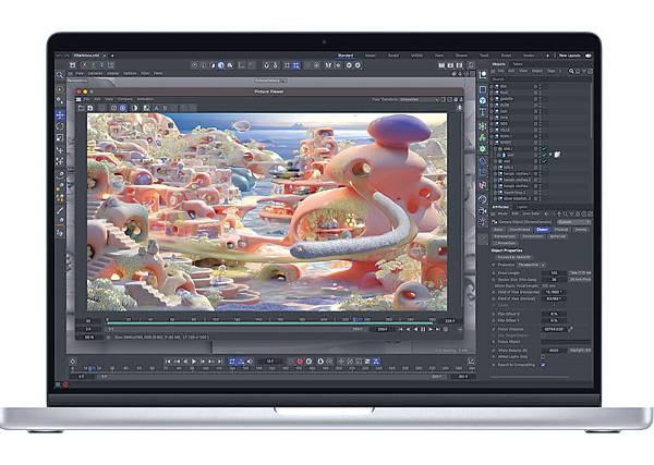 M2프로 칩셋이 탑재된 맥북프로 14는 장소에 구애받지 않고 고사양 작업을 할 수 있다. 애플 제공