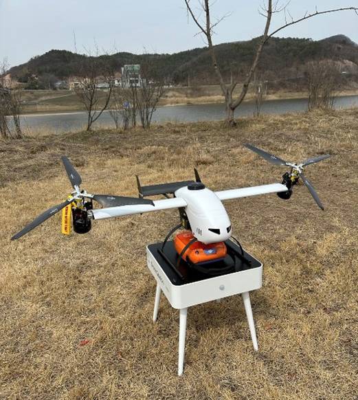 2023년부터 한국여자프로골프(KLPGA) 정규투어 스마트 응급의료시스템에 사용될 드론 및 스테이션. 사진제공=KLPGA