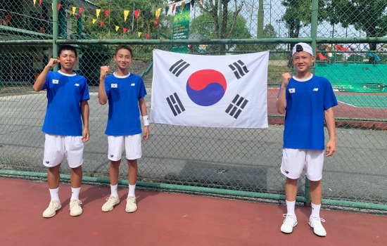 U14 남자대표팀 조민혁, 김동민, 김원민(왼쪽부터, 사진=대한테니스협회)