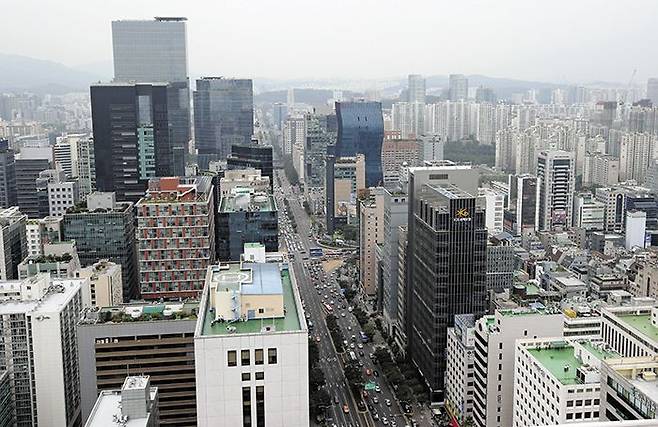 이태식 과총 회장은 강남구 일대에 산업과 과학기술계를 연결하는 테헤란 밸리를 만들겠다고 밝혔다. 사진은 테헤란로 일대. /조선일보 DB