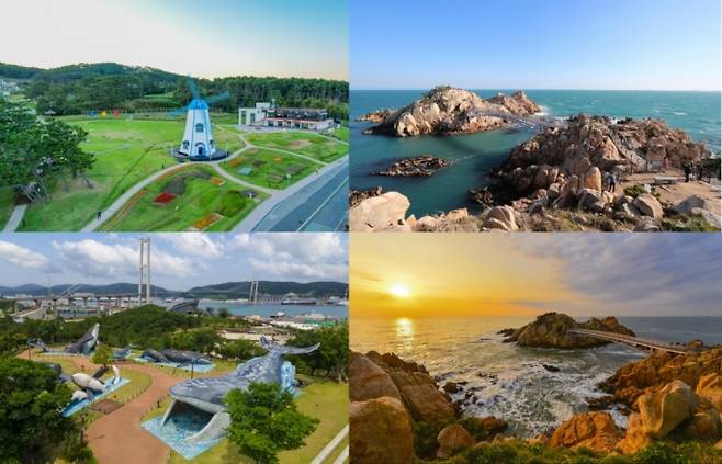 울산광역시 반려동물친화관광지(왼쪽 상단부터 시계방향으로) 간절곶, 대왕암공원 대왕암, 대왕암공원, 장생포 고래문화마을/사진제공=한국관광공사