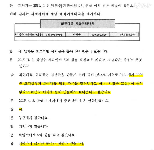 ▲김만배 피의자 신문조서(10회, 2021.11.18.)