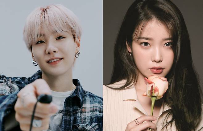 BTS' Suga (left) and IU (Big Hit Music/ EDAM)