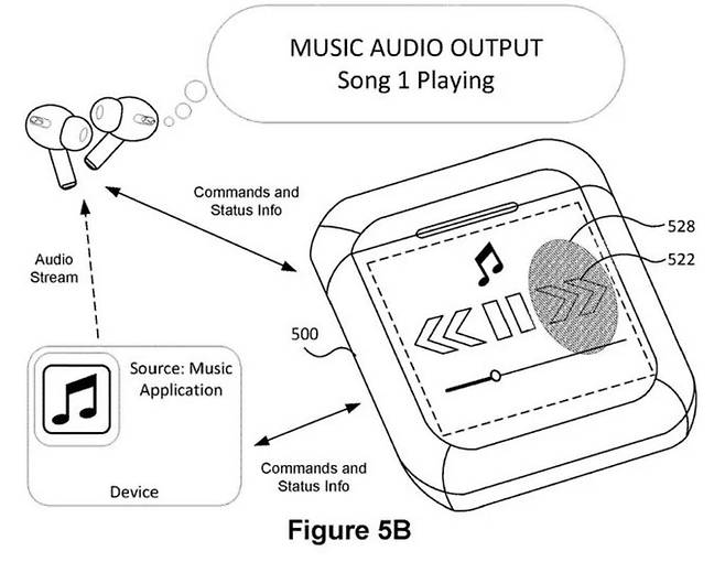 애플이 지난해 9월 ‘에어팟과 연동되는 기기·기능·그래픽 사용자 인터페이스’라는 이름으로 출원한 특허 문서. [미국특허청(USPTO) 캡쳐]