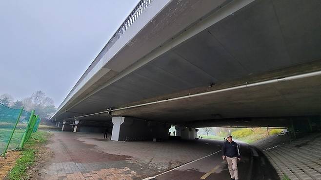 수내교 하단을&nbsp;상수도관이 지나고 있다. 이 상수도관이 준공 당시 설계에 반영됐는지는 확인되지 않았다.&nbsp;