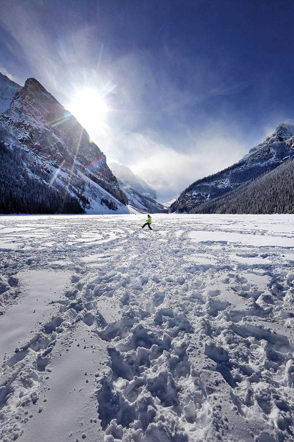밴프국립공원의 레이크루이스 스키장 풍경.