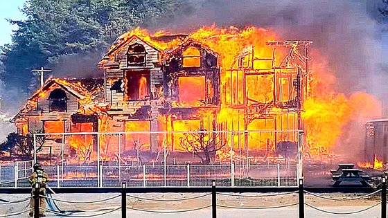 11일 오전 8시30분쯤 강릉시 난곡동 4번지 야산에서 발생한 산불이 강풍을 타고 확산하고 있다. 사진 강원도산불방지센터