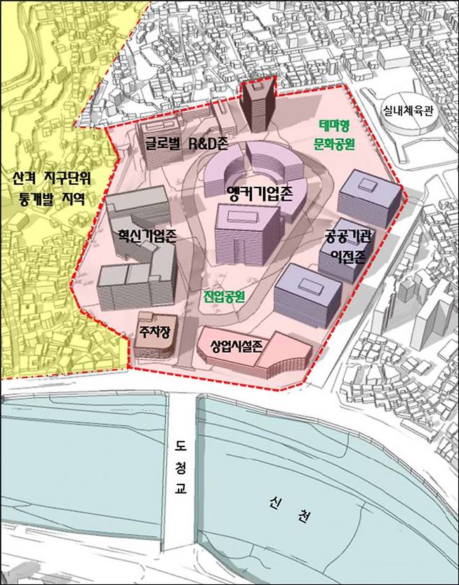 대구시 북구 산격동 경북도청 후적지 공간구상도.