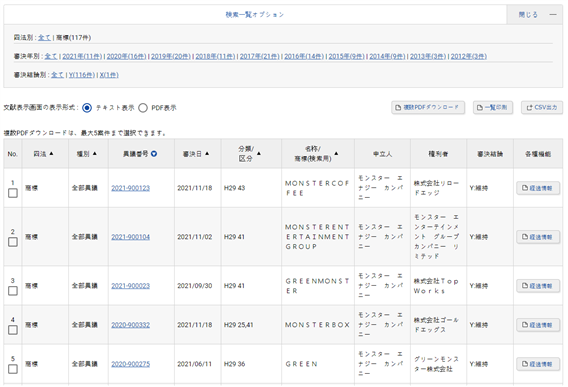 몬스터 에너지의 이의신청 자료