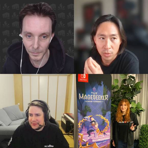 좌상단부터 시계방향으로 라이엇 포지 소속 로완 파커 크리에이티브 디렉터, 아담 킹 마케팅 디렉터, 디지털 선 소속 사라 코스타 디자인 디렉터, 하비 히메네즈 CEO [사진=라이엇포지]