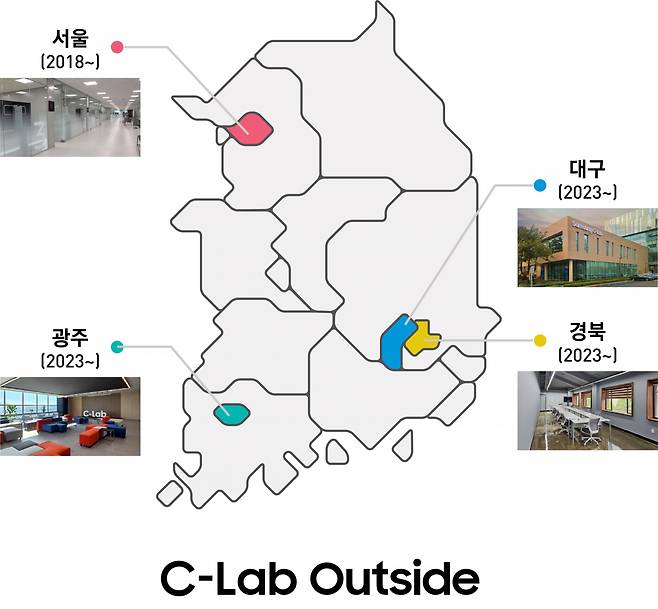 C랩 아웃사이드 경북, 광주, 대구, 서울 거점 [삼성전자 제공]