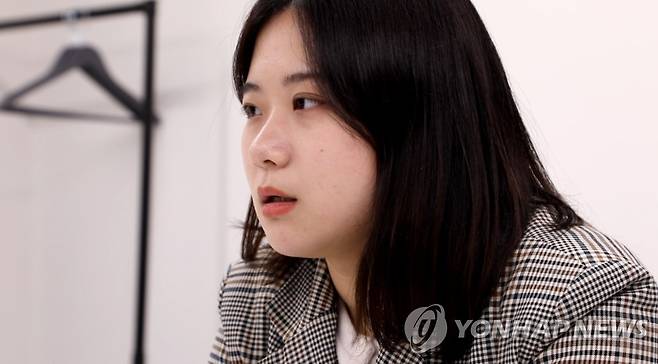 연합뉴스와 인터뷰 중인 박지현 [촬영 이건희]