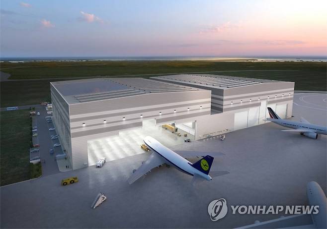 인천공항, IAI B777 화물기개조 해외 첫 생산기지 투자유치 성공 (서울=연합뉴스) 인천공항이 화물기 개조(Passenger to Freighter(P2F) Conversion) 기술을 보유한 이스라엘 국영기업 IAI에서 세계 최초로 개발한 보잉 B777(대형) 화물기 개조사업의 해외 첫 생산기지를 대한민국 인천공항으로 유치하는데 성공했다고 17일 밝혔다. 사진은 인천공항 IAI 화물기 개조시설1호기(보잉 B777) 조감도. 2023.4.17 [인천공항 제공. 재판매 및 DB 금지] photo@yna.co.kr