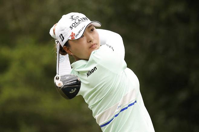 고진영이 21일 열린 LPGA 투어 시즌 첫 메이저 대회 셰브론 챔피언십 1라운드에서 드라이버 티 샷을 하고 있다.(사진=AFPBBNews)