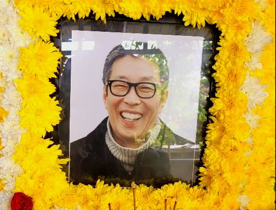 21일 캄보디아 프놈펜의 한 사원에 마련된 고 서세원씨의 임시 빈소. 박현옥 아시아한인회총연합회 부회장 제공