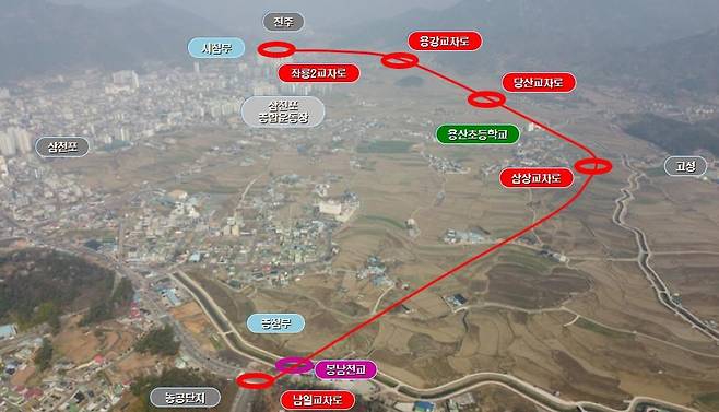 삼천포화력발전소 우회도로 개설 구간 [사천시 제공. 재판매 및 DB 금지]