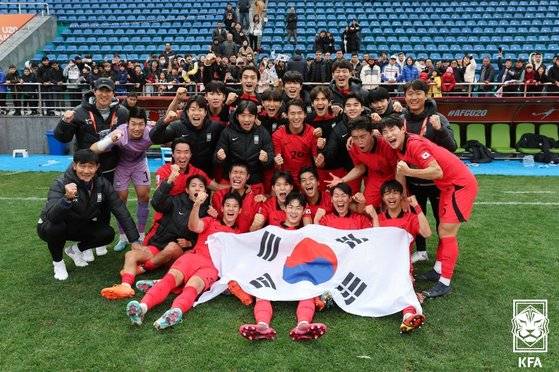 U-20 월드컵에서 프랑스, 감비아, 온두라스와 한 조에 편성된 김은중호. 사진 대한축구협회