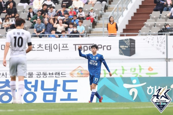 박민서(충남아산FC). 한국프로축구연맹 제공