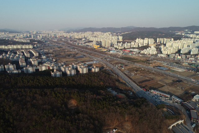 기흥구 마북리와 보정동 일대 용인 플랫폼시티 부지 전경. 사진 = 용인시 제공