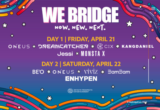 Poster announcing K-pop artists featuring at the We Bridge Music Festival in Las Vegas [SCREEN CAPTURE]