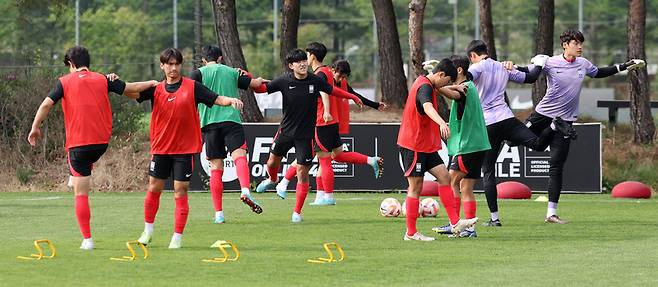 파주NFC에서 소집 훈련에 나선 20세 이하 축구대표팀. 사진=연합뉴스.