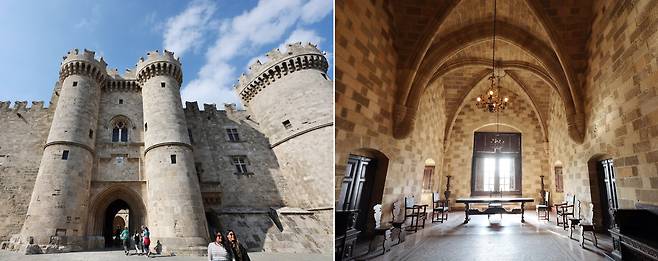 성 요한 기사단의 궁전과 내부의 모습. 중세 시대 사용했던 장식과 가구가 그대로 복원돼있다. / 오종찬 기자