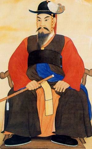 청전 이상범이 그린 이순신 영정도 키스의 작품처럼 강인한 무인의 얼굴을 하고 있다.