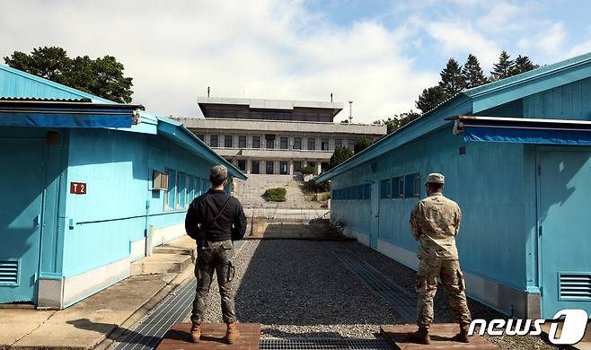 경기 파주시 판문점에서 주한미군과 한국군이 근무를 서고 있다. 2022.10.4/뉴스1 ⓒ News1 사진공동취재단