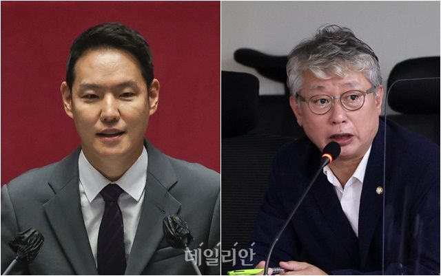 더불어민주당 김한규(왼쪽) 원내대변인, 조응천 의원 ⓒ뉴시스·데일리안 박항구 기자