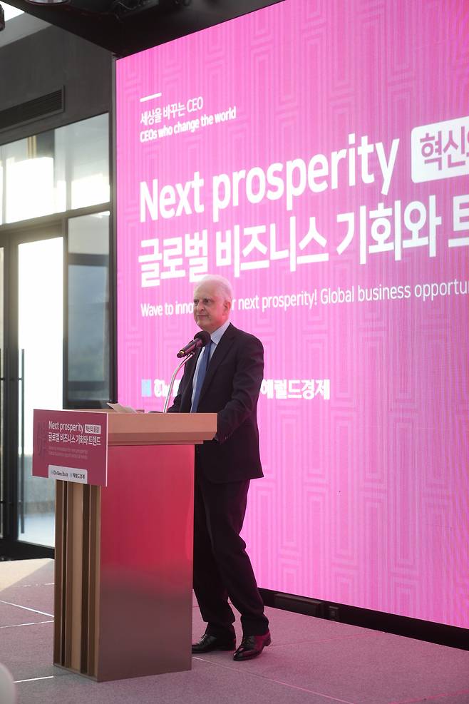 Italian Ambassador to Korea Federico Failla speaks at the GBF hosted by The Korea Herald on April 19 in Jung-gu, Seoul. (Damdastudio)