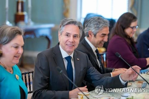 블링컨 美 국무장관(왼쪽에서 두번째) [AFP 연합뉴스 자료사진. 재판매 및 DB 금지]