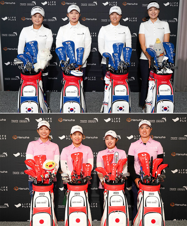 미국여자프로골프(LPGA) 투어 2023 한화 라이프플러스 인터내셔널 크라운에 출전한 (사진 상)대한민국의 최혜진, 김효주, 고진영, 전인지 프로. (사진 하)일본의 시부노 히나코, 하타오카 나사, 후루에 아야카, 사소 유카. 사진제공=Getty Images_LPGA