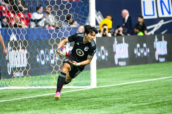 정상빈이 MLS 무대 데뷔골을 터트렸다. 사진= 미네소타 유나이티드 공식 트위터