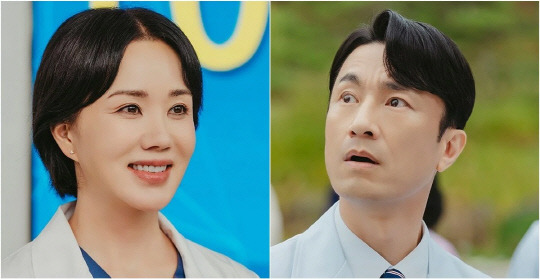 '닥터 차정숙' 스틸컷. 차정숙 역의 엄정화(왼쪽)과 서인호 역의 김병철



<사진  = JTBC 드라마 인스타그램>